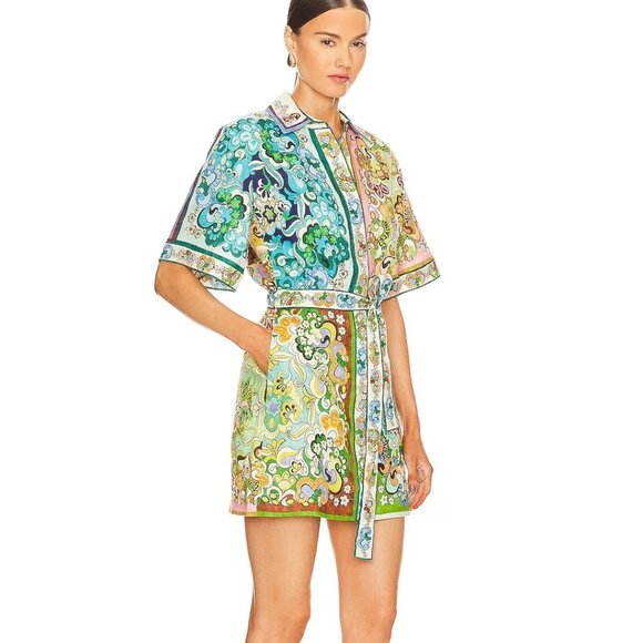 Alemais Dreamer Mini Dress Size 2 NWT Rare Belted Shirt Dress - Picture 1 of 3